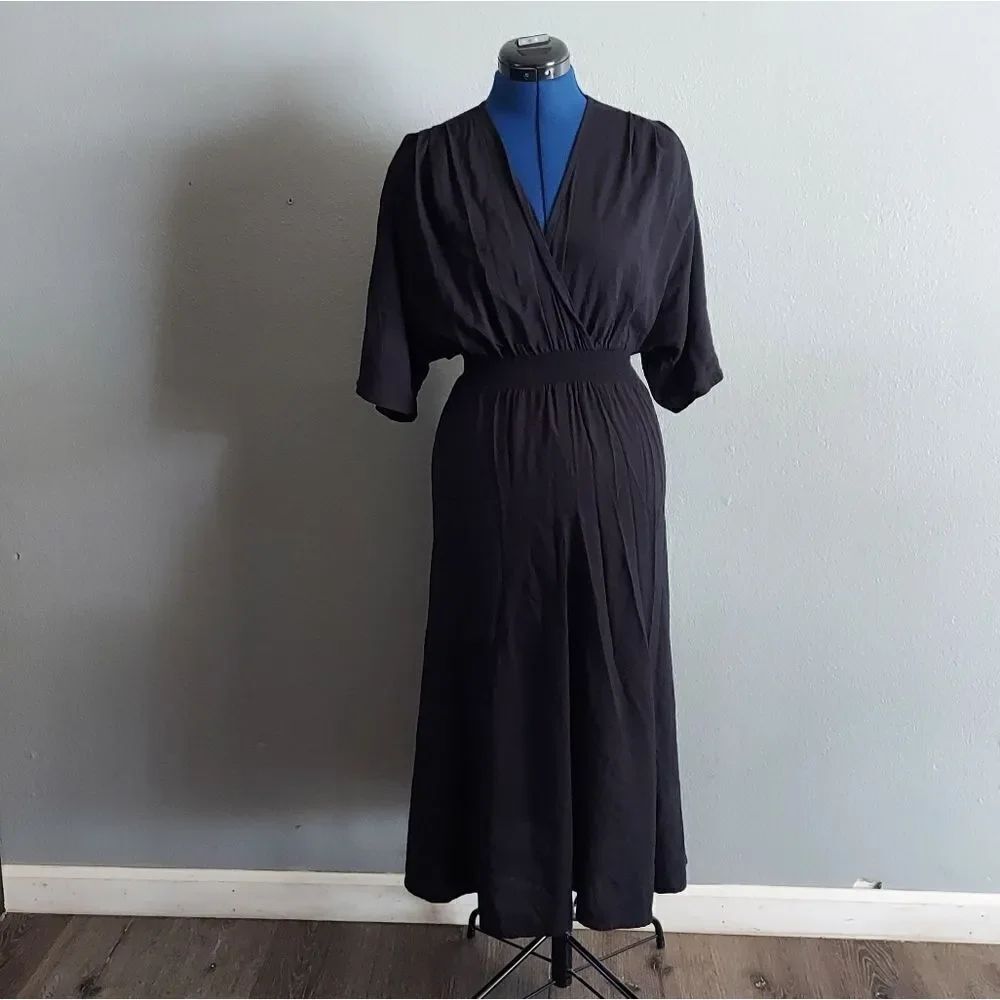 Pampelone Resort Style V-neck Long Dress XS - Black